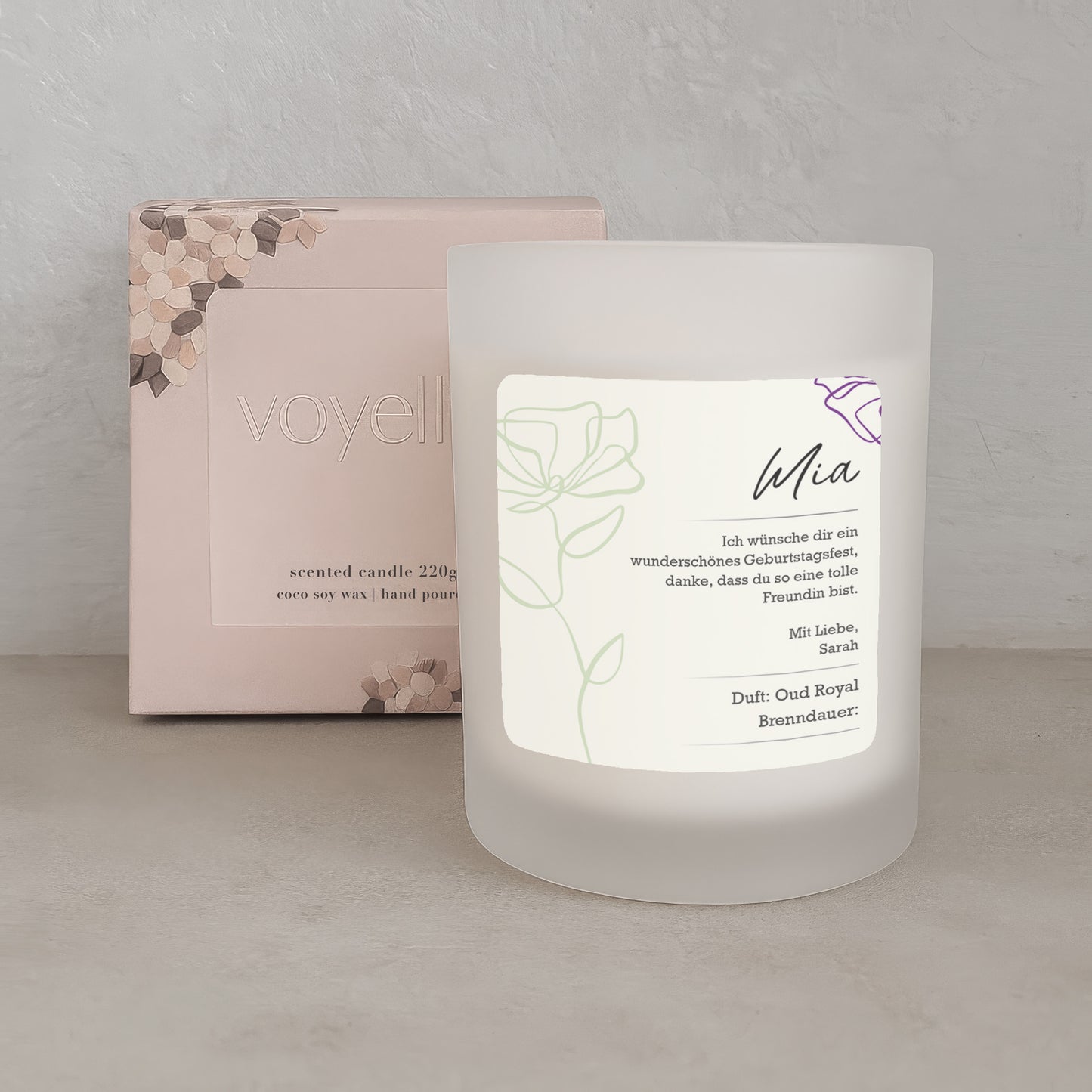 Blume Personalisierte Geburtstagskerze