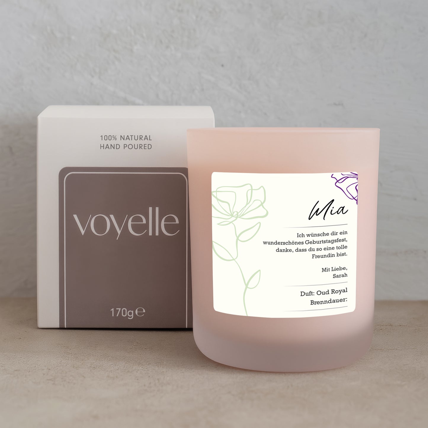 Blume Personalisierte Geburtstagskerze