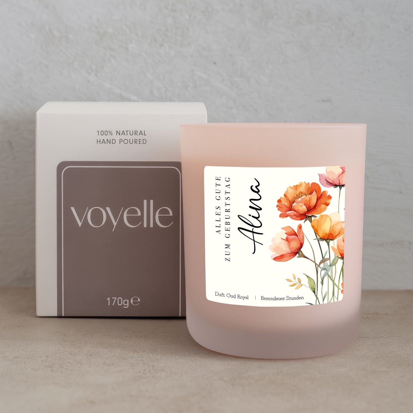 Florale Personalisierte Geburtstagskerze