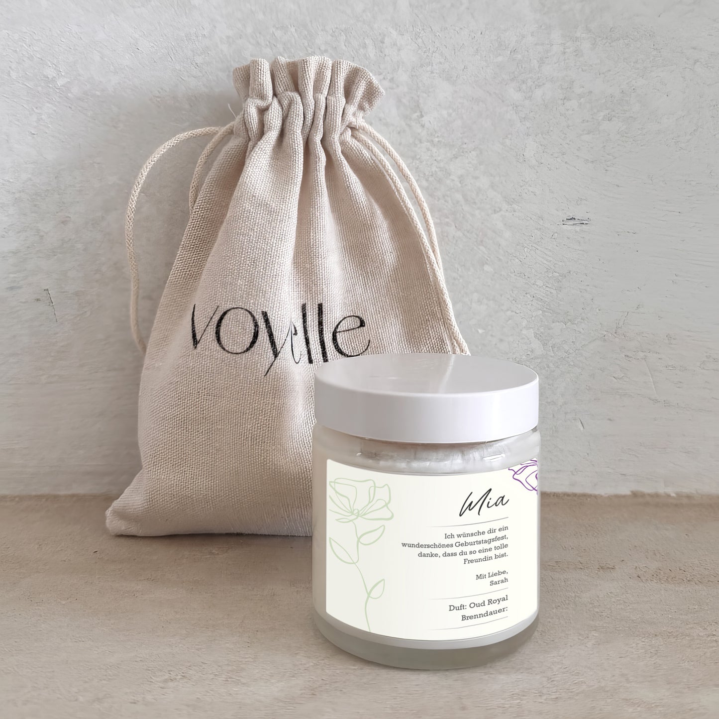 Blume Personalisierte Geburtstagskerze