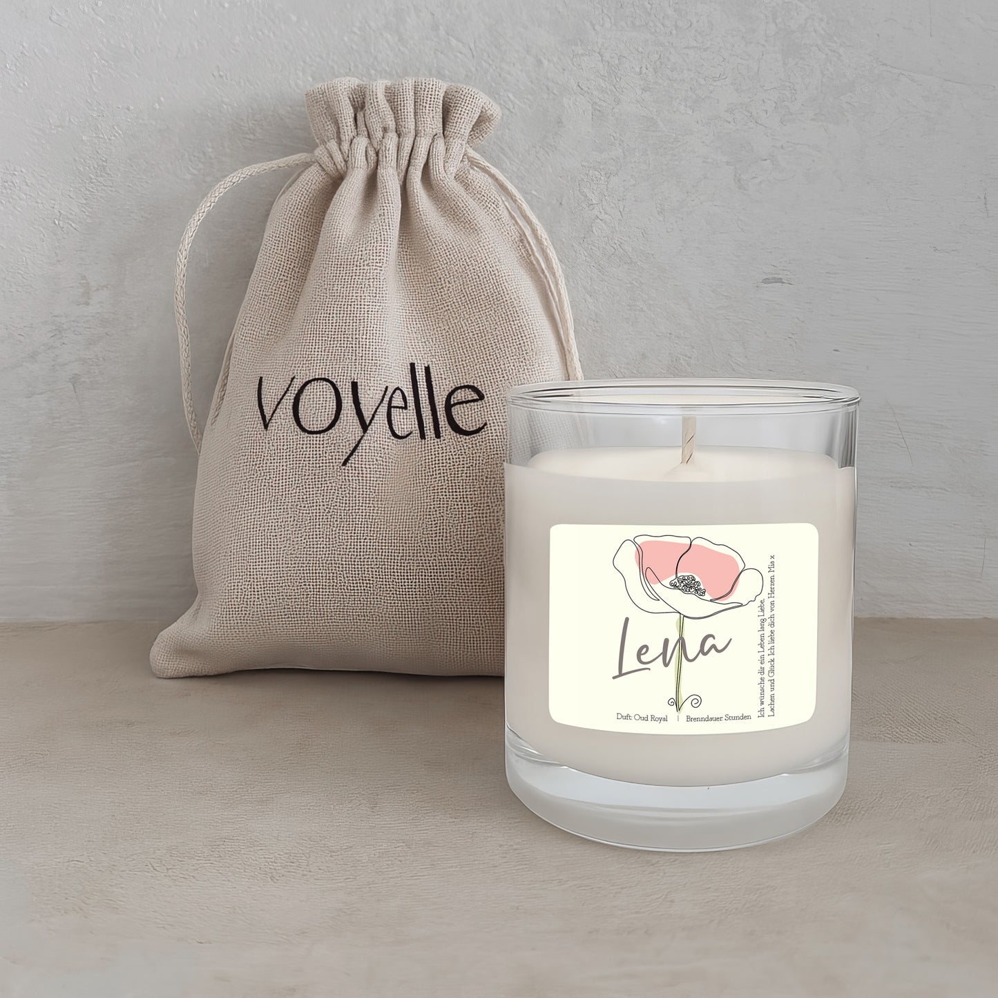 Mohn Personalisierte Geburtstagskerze