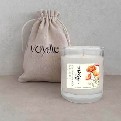 Florale Personalisierte Geburtstagskerze