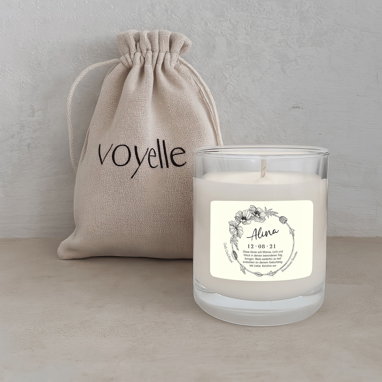 Boho Personalisierte Geburtstagskerze