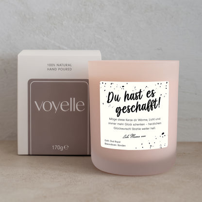 Du Hast Es Geschafft – Glückwunsch Geschenk Personalisierte Kerze