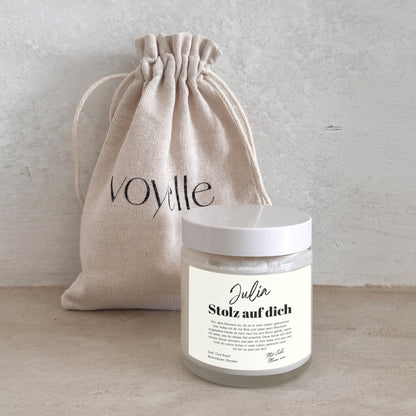 Stolze Glückwünsche – Geschenk Personalisierte Kerze