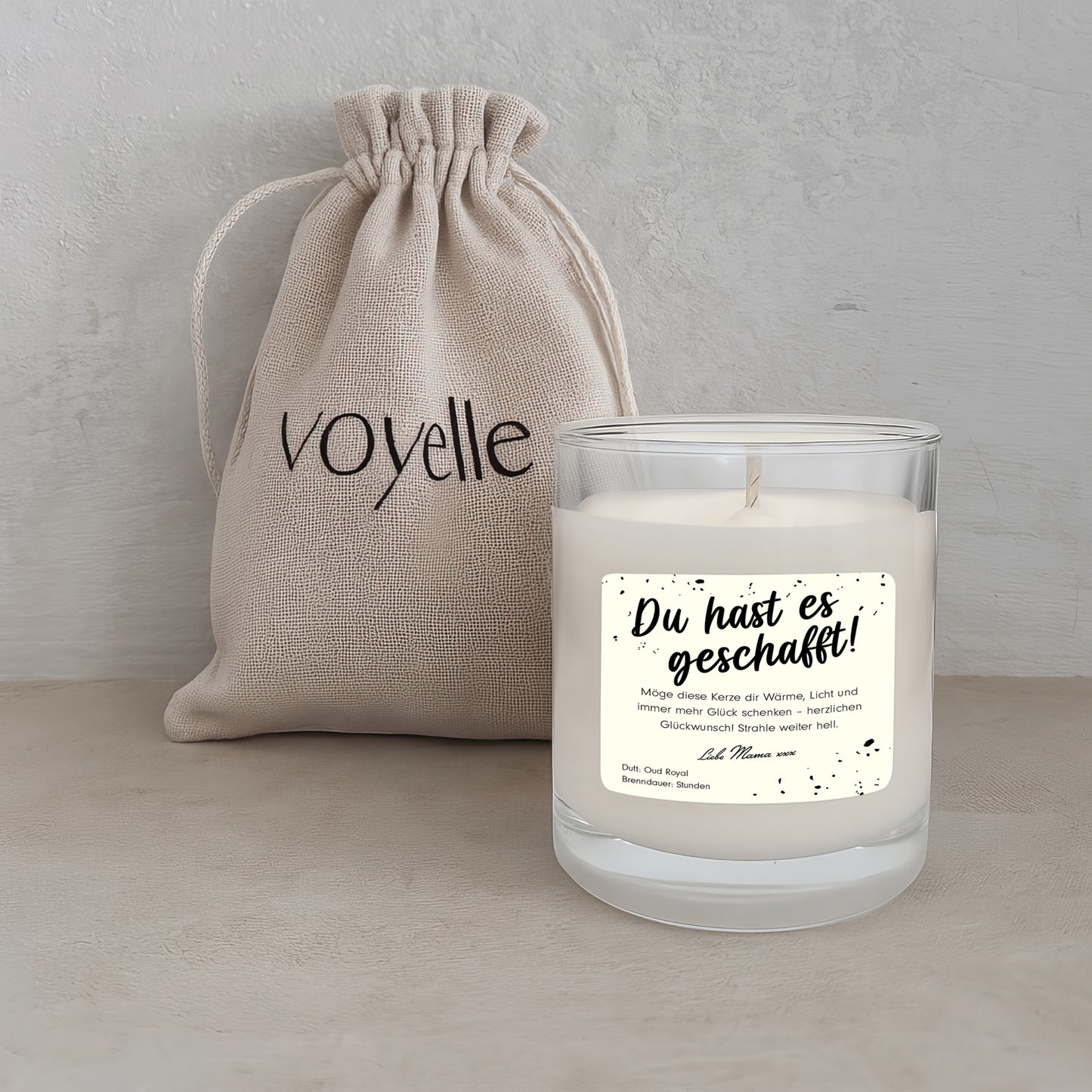 Du Hast Es Geschafft – Glückwunsch Geschenk Personalisierte Kerze