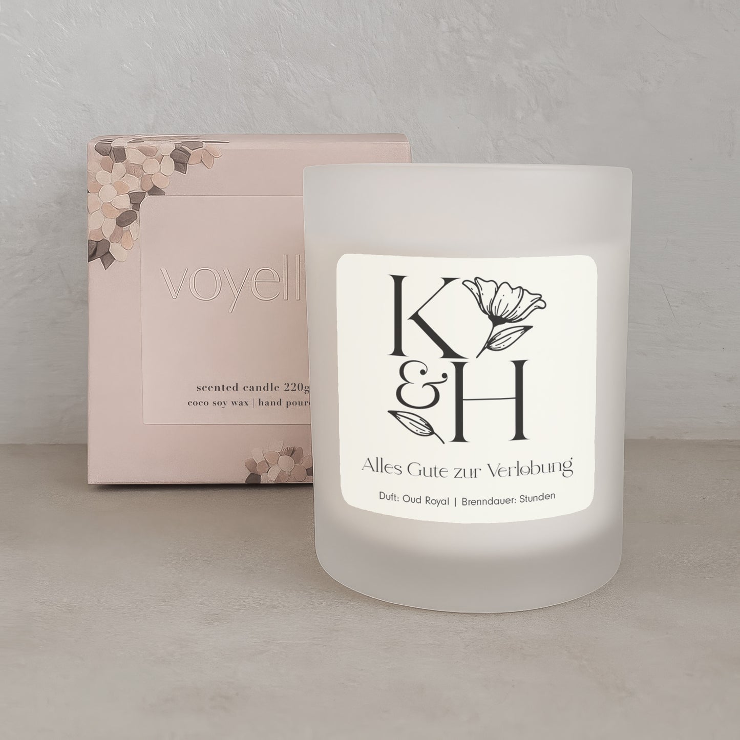 Paar-Buchstaben Verlobung Geschenk Personalisierte Kerze