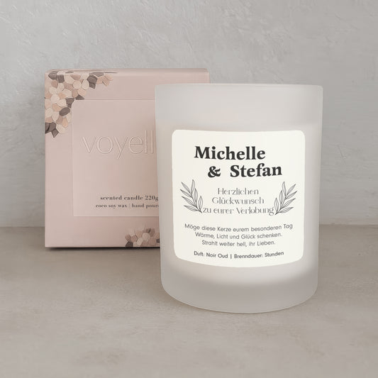 Botanische Verlobung Geschenk Personalisierte Kerze