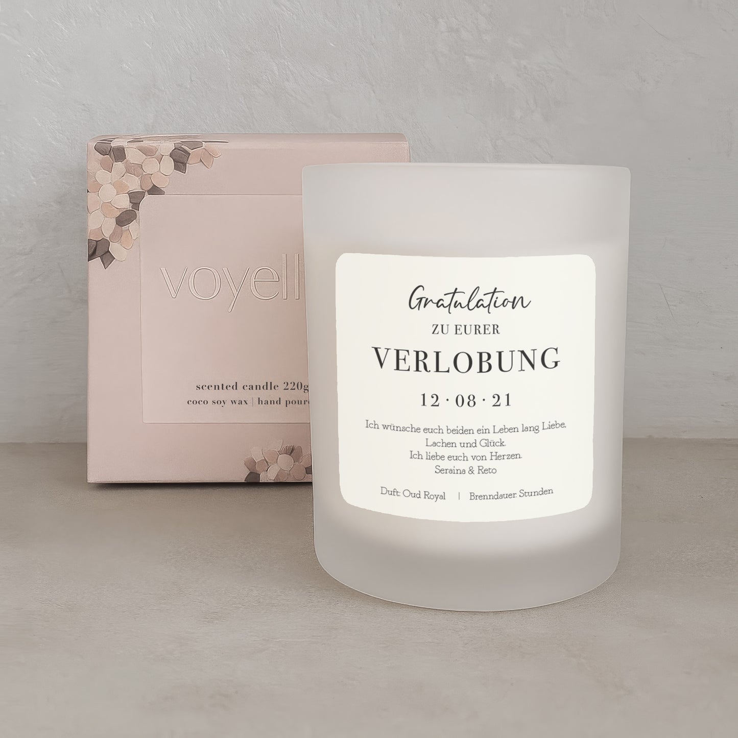 Elegante Personalisierte Verlobungsgeschenk-Kerze