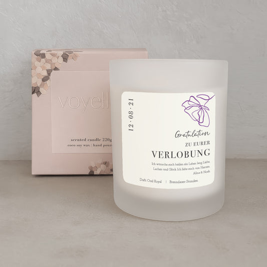 Blumen Verlobungsgeschenk Personalisierte Kerze