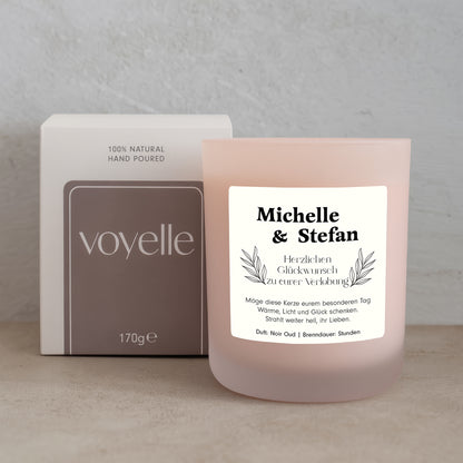 Botanische Verlobung Geschenk Personalisierte Kerze