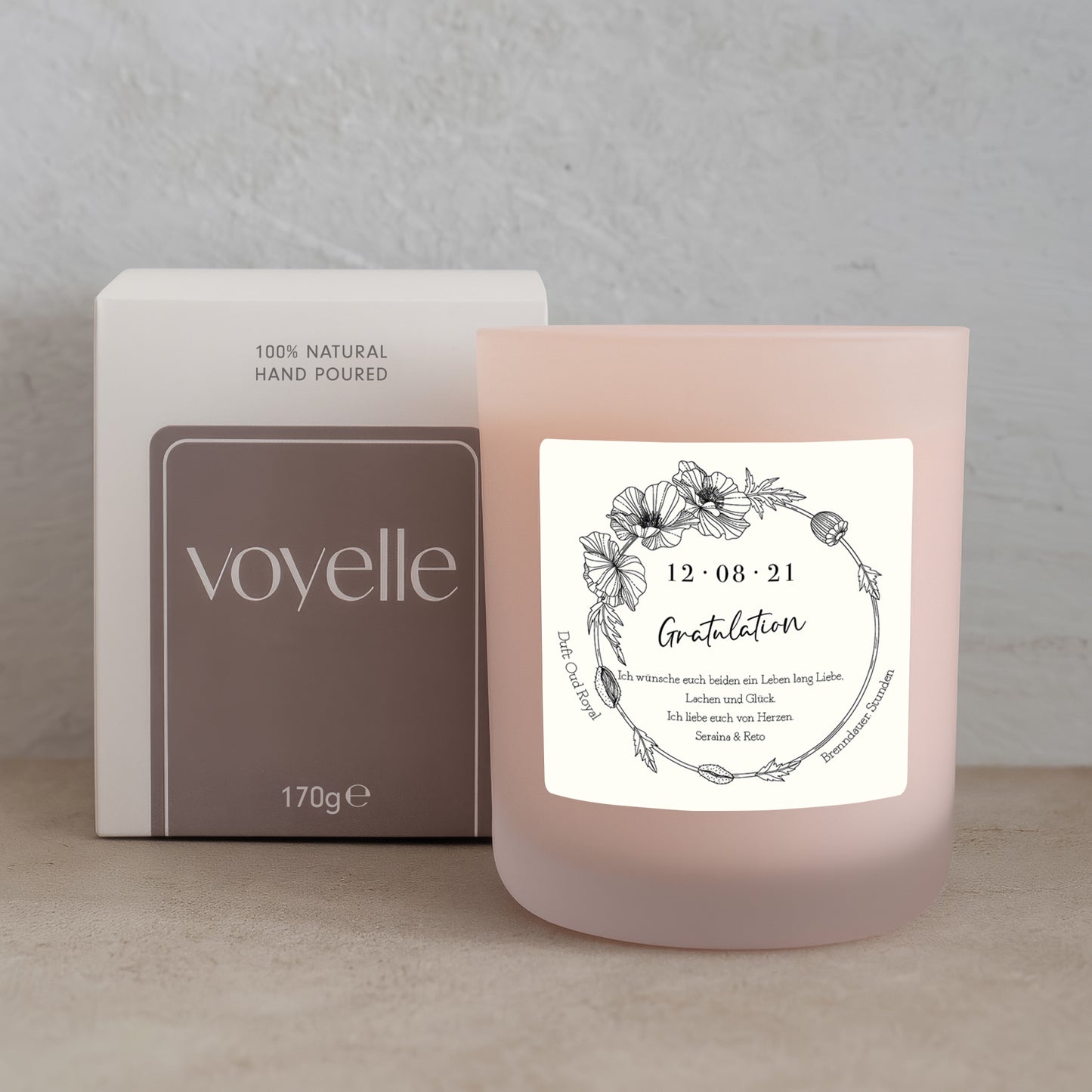 Boho Verlobungsgeschenk Personalisierte Kerze