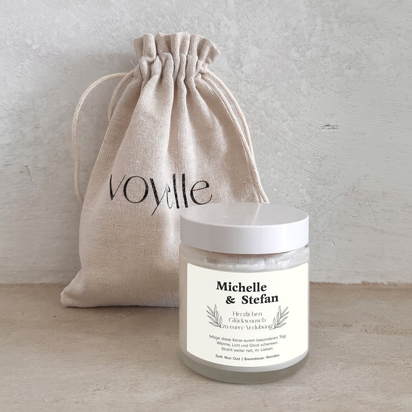 Botanische Verlobung Geschenk Personalisierte Kerze