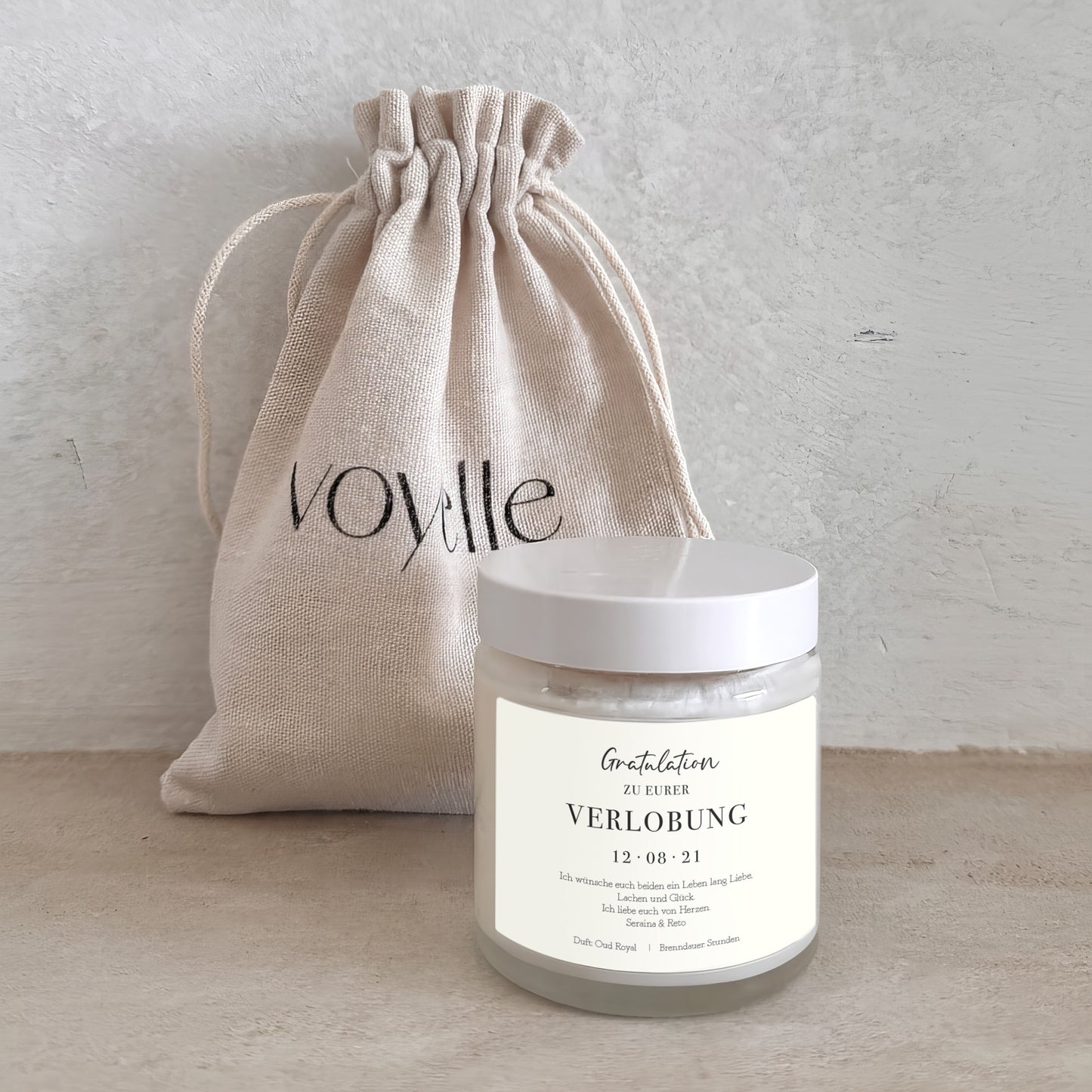 Elegante Personalisierte Verlobungsgeschenk-Kerze