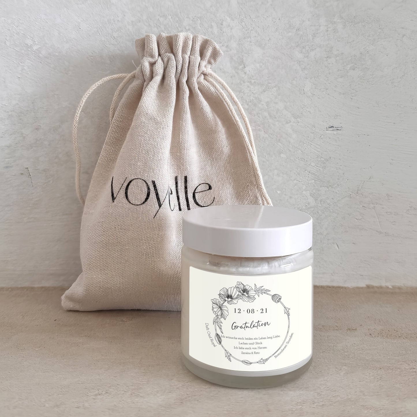 Boho Verlobungsgeschenk Personalisierte Kerze