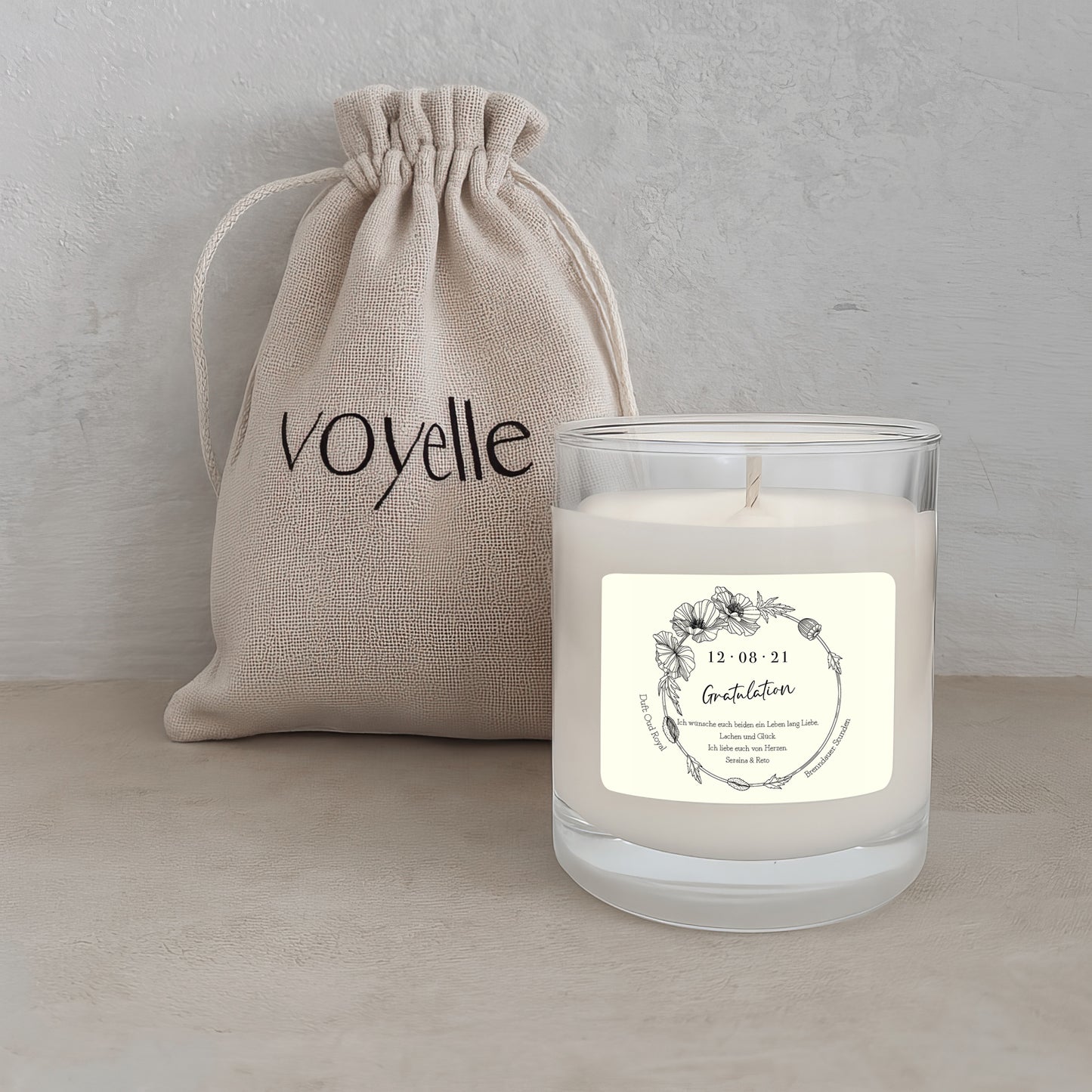 Boho Verlobungsgeschenk Personalisierte Kerze