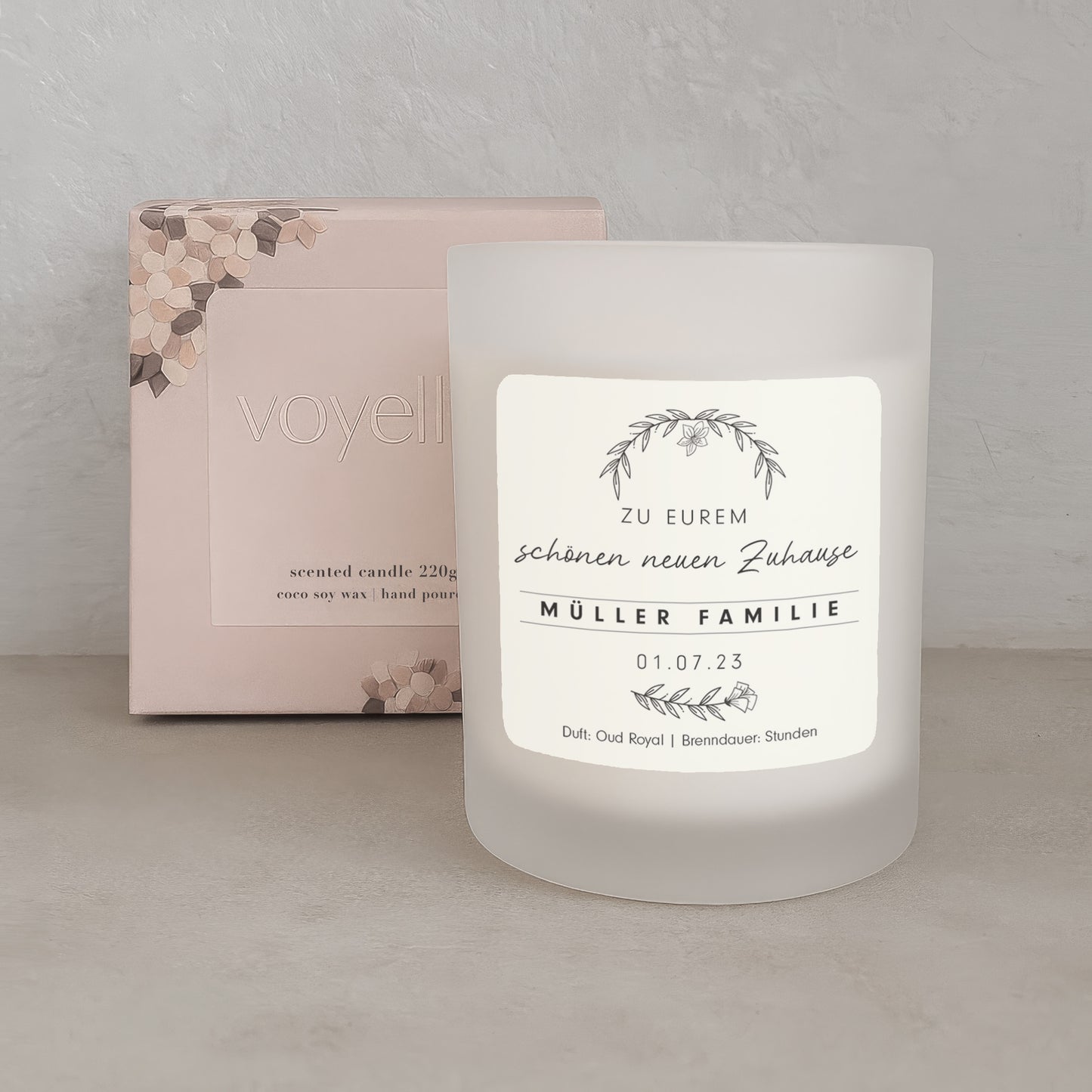 Natürliche Einweihung Geschenk Personalisierte Kerze