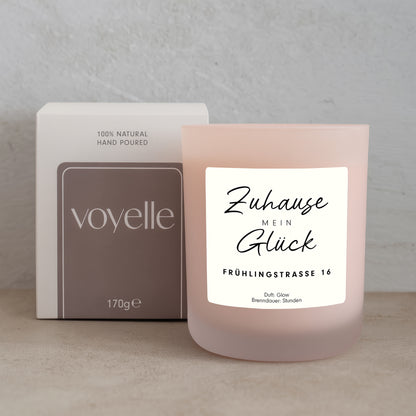 Personalisierte Einzugskerze „House Street“