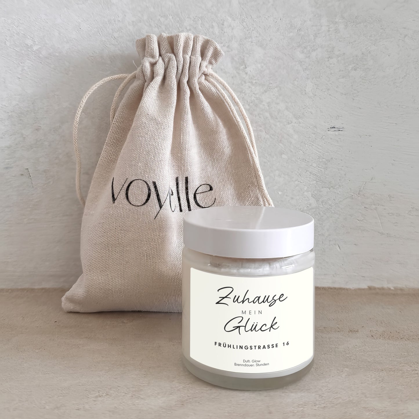 Personalisierte Einzugskerze „House Street“