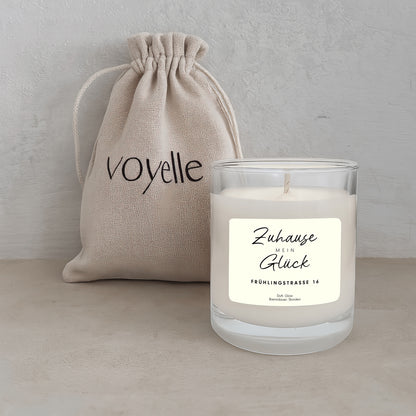 Personalisierte Einzugskerze „House Street“