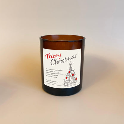 Personalisierte Weihnachtskerze mit Tannenbaum 