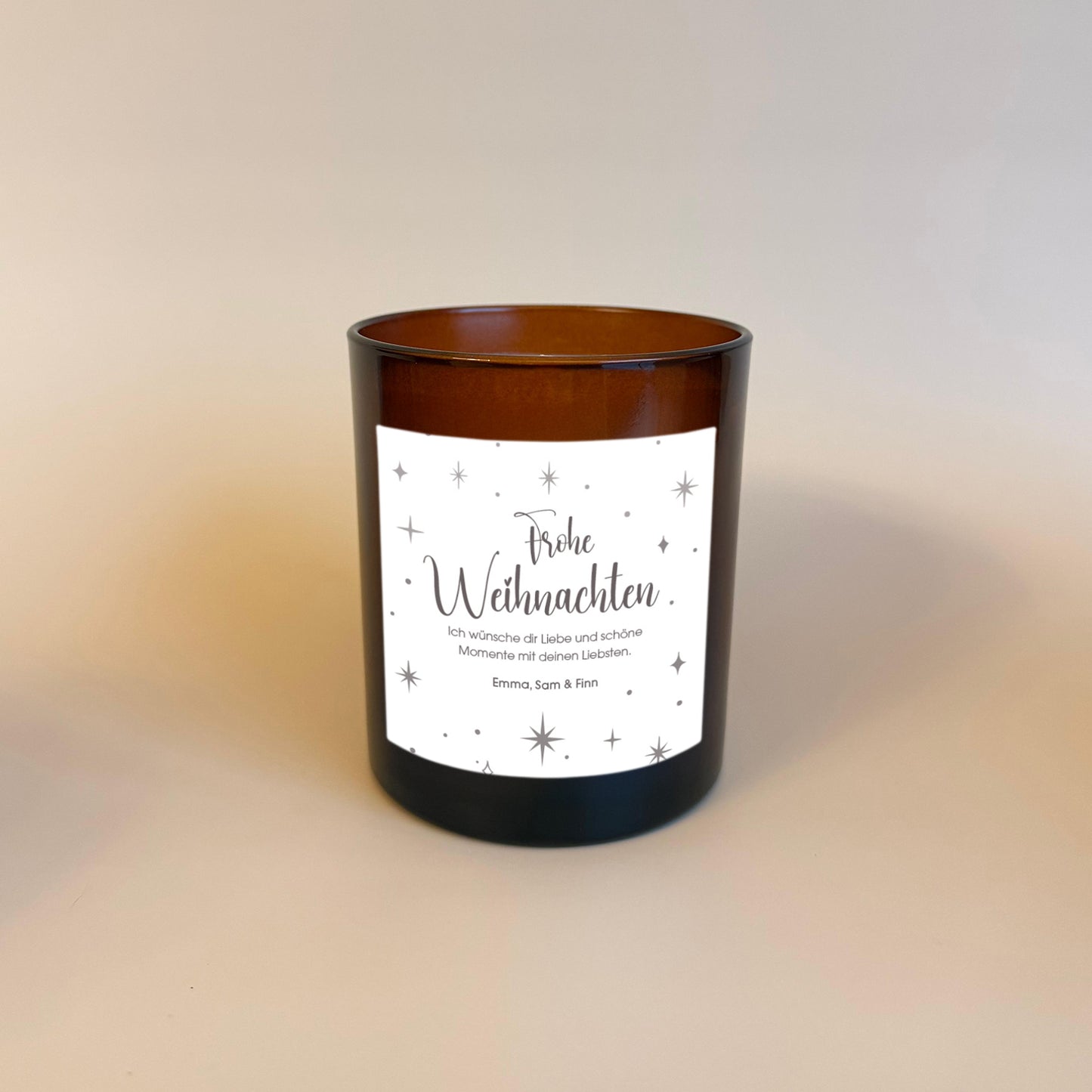 Personalisierte Weihnachtskerze Stars – Geschenkidee für Freunde