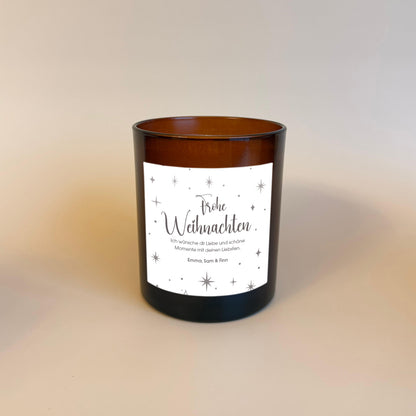 Personalisierte Weihnachtskerze Stars – Geschenkidee für Freunde
