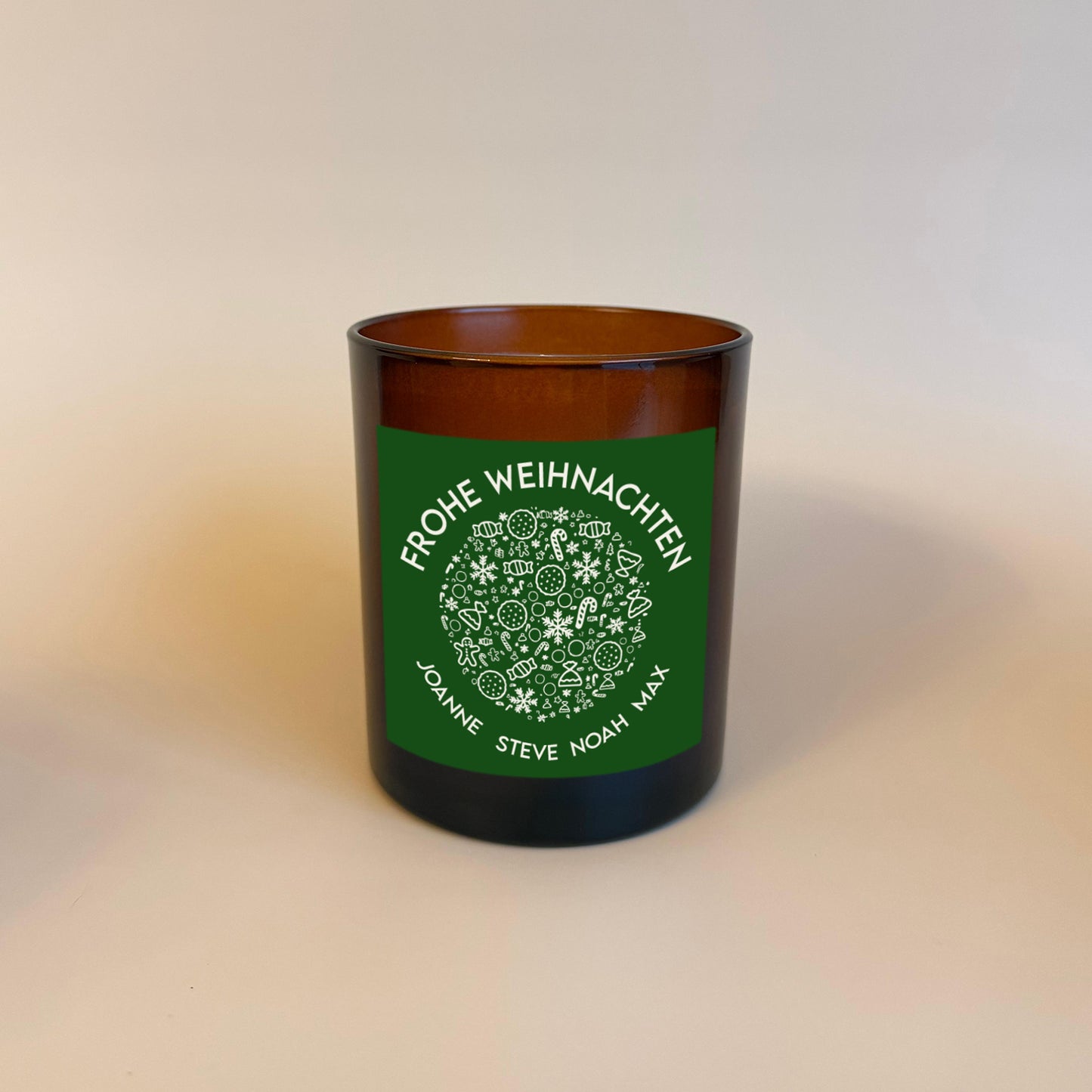 Personalisierte Weihnachtskerze als Geschenk für Freunde