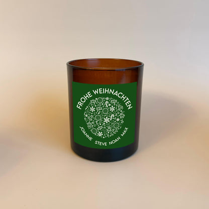 Personalisierte Weihnachtskerze als Geschenk für Freunde