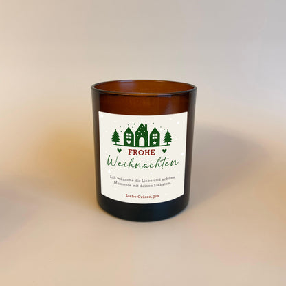 Personalisierte Weihnachtskerze Geschenk Haus