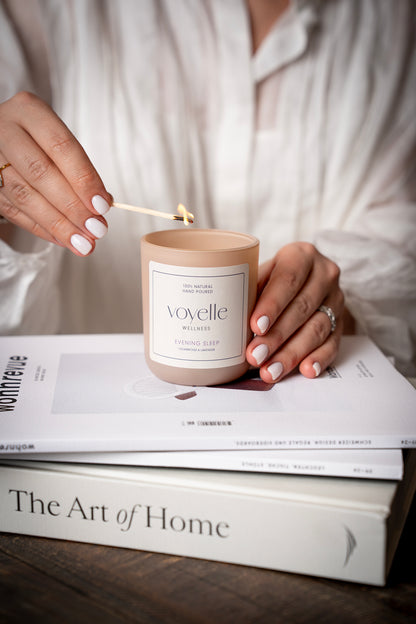 Evening Sleep Luxus Aromatherapie-Kerze – Lavendel & Zedernholz
