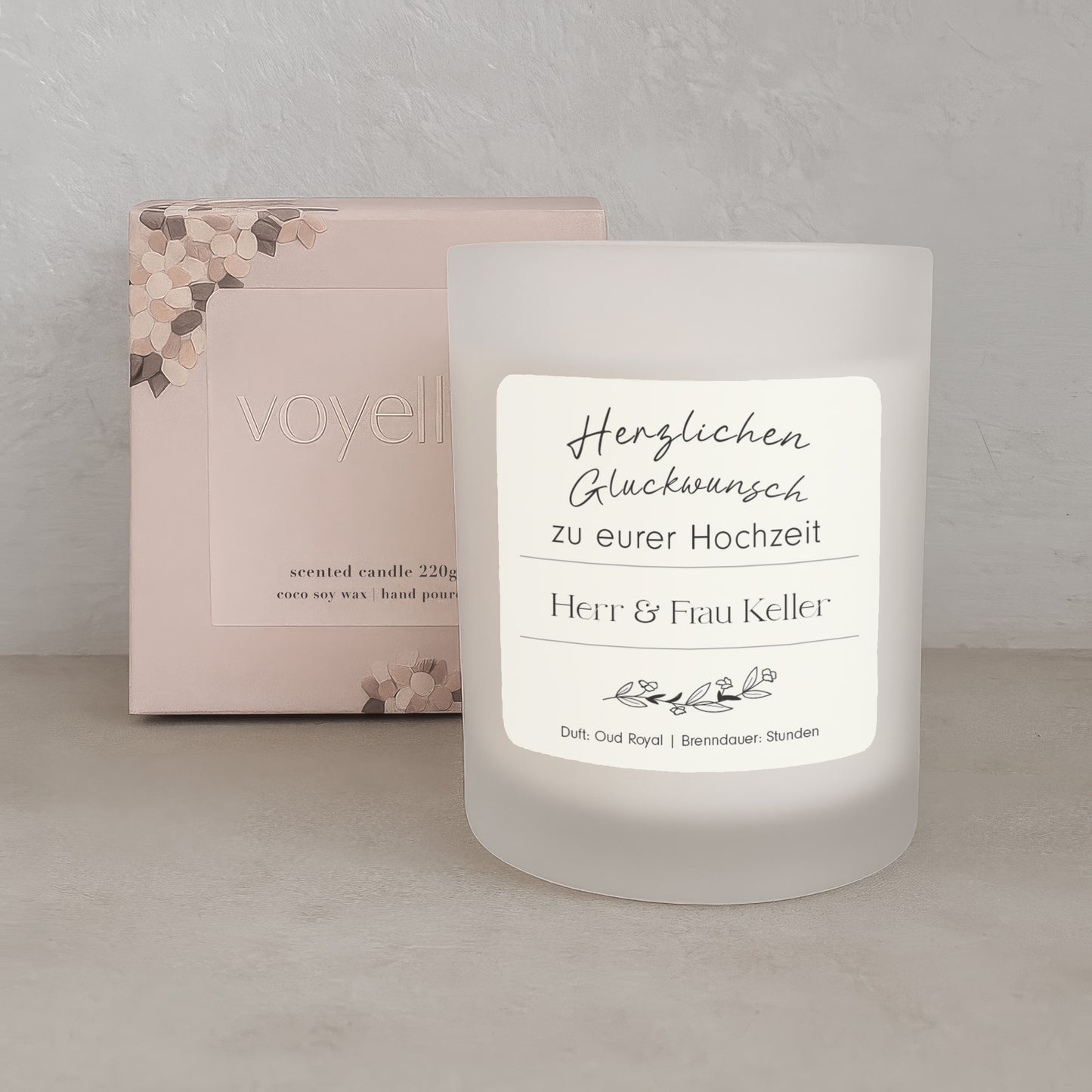 Elegante Personalisierte Hochzeitskerze