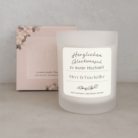 Elegante Personalisierte Hochzeitskerze