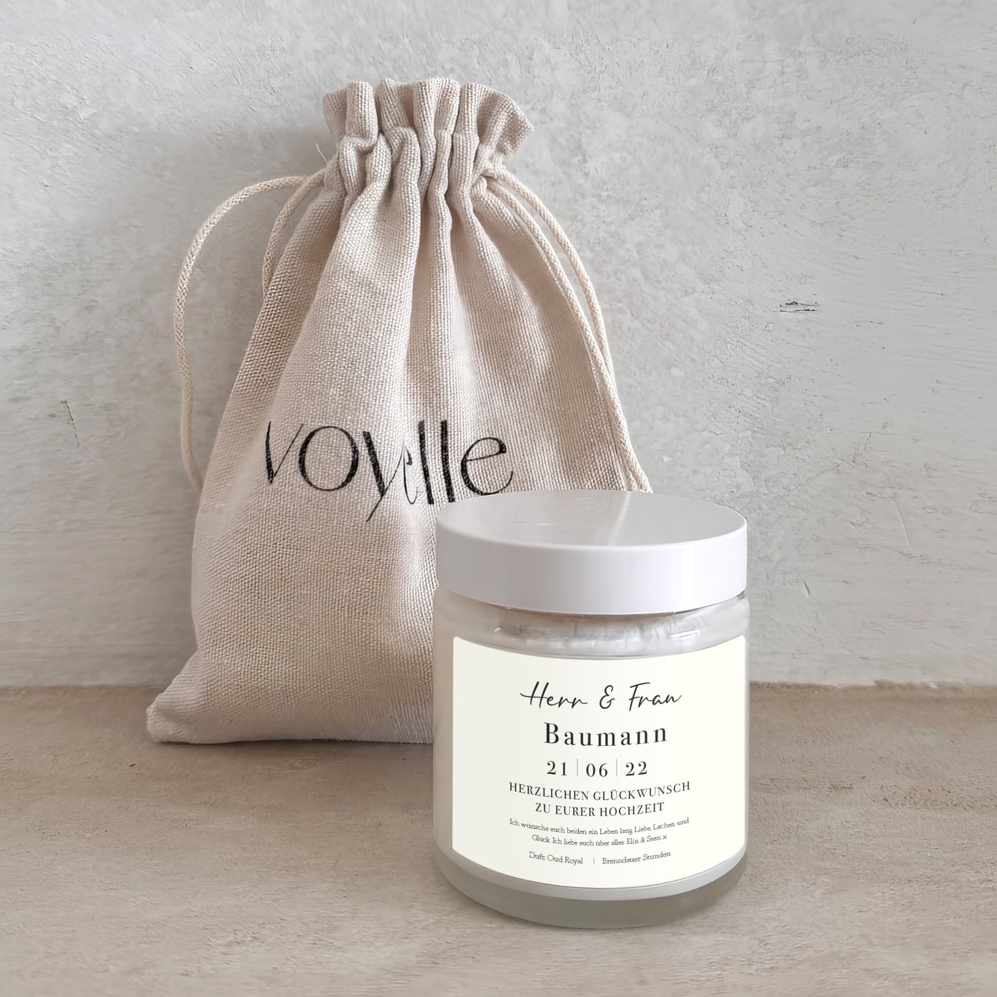 Herr & Frau Personalisierte Hochzeitsgeschenk-Kerze