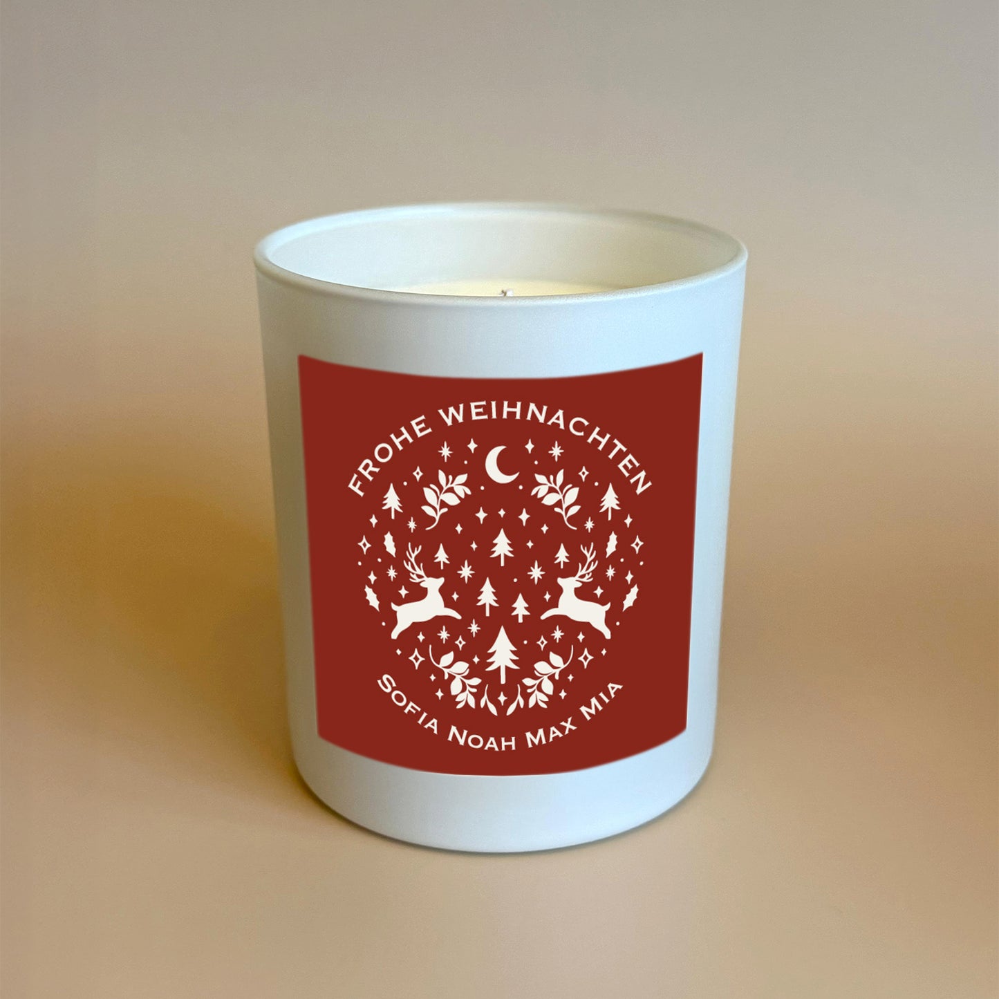 Personalisierte Weihnachtskerze als Geschenk