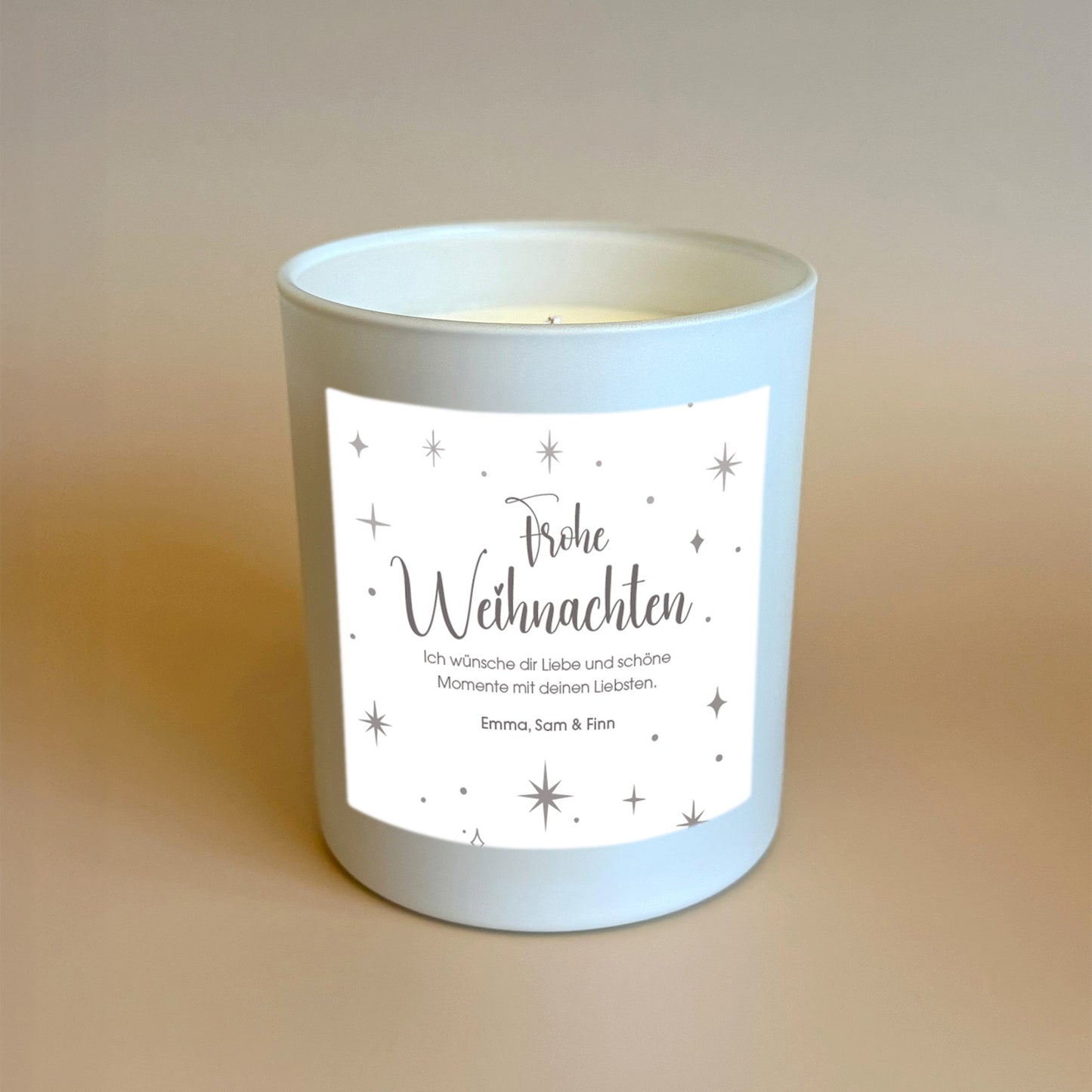 Personalisierte Weihnachtskerze Stars – Geschenkidee für Freunde