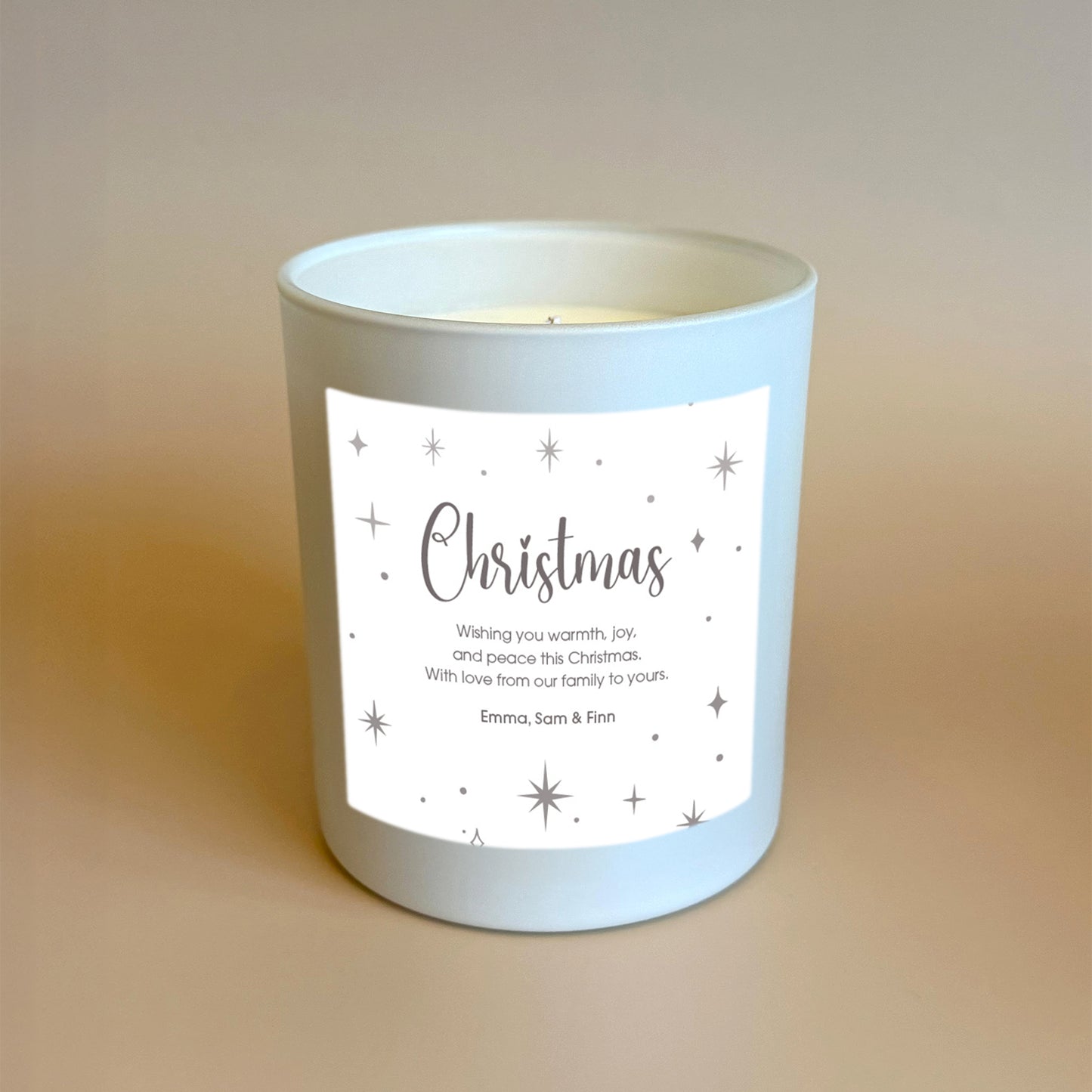 Personalisierte Weihnachtskerze Stars – Geschenkidee für Freunde