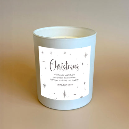 Personalisierte Weihnachtskerze Stars – Geschenkidee für Freunde