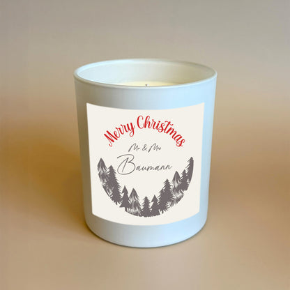 Weihnachtskerze Mr & Mrs – Personalisierbar & Handgemacht