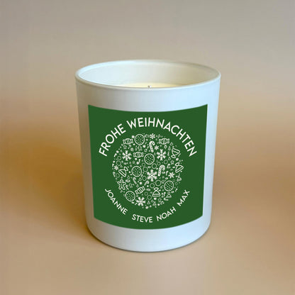 Personalisierte Weihnachtskerze als Geschenk für Freunde
