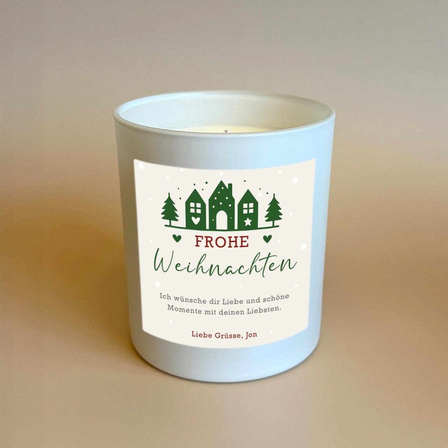 Personalisierte Weihnachtskerze Geschenk Haus