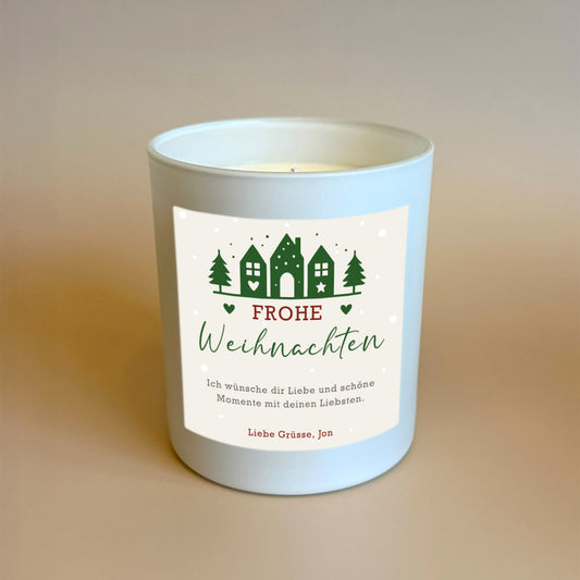 Personalisierte Weihnachtskerze Geschenk Haus